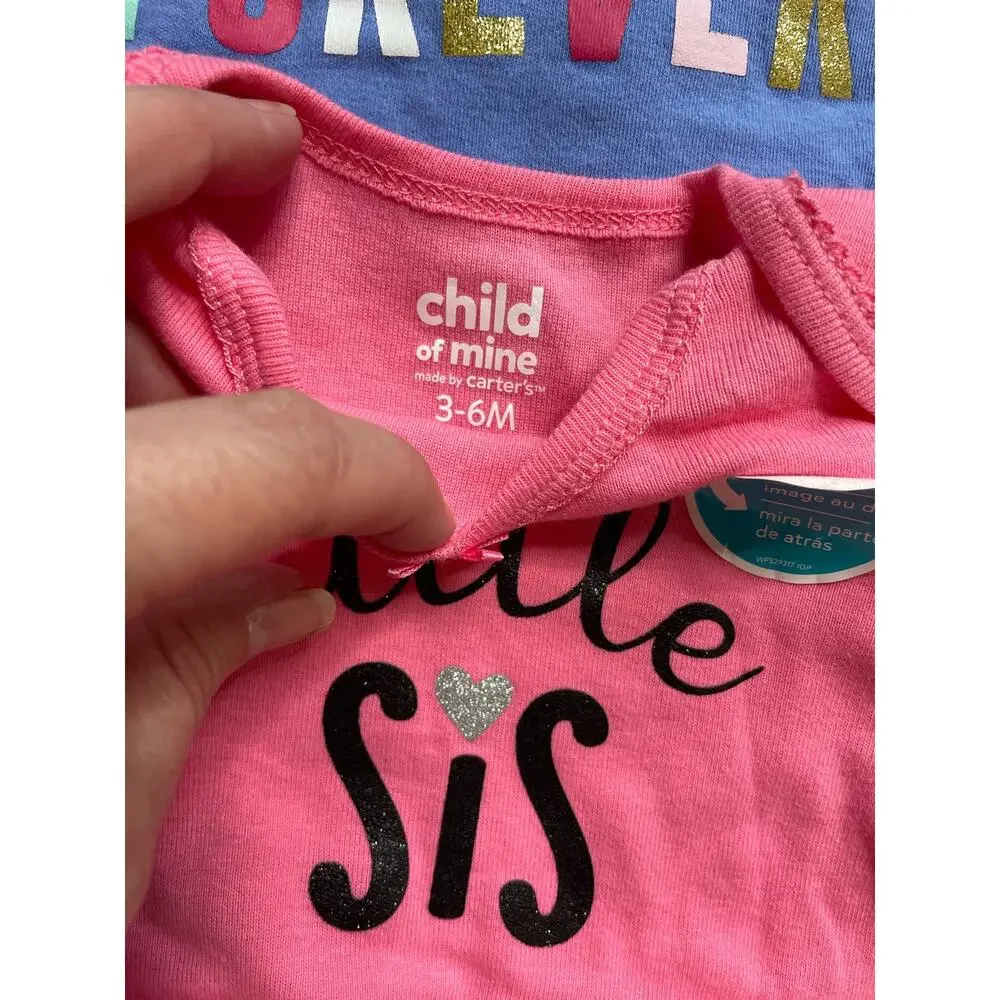 Carters and more Baby girls sleepers and tops bundle size 6mo